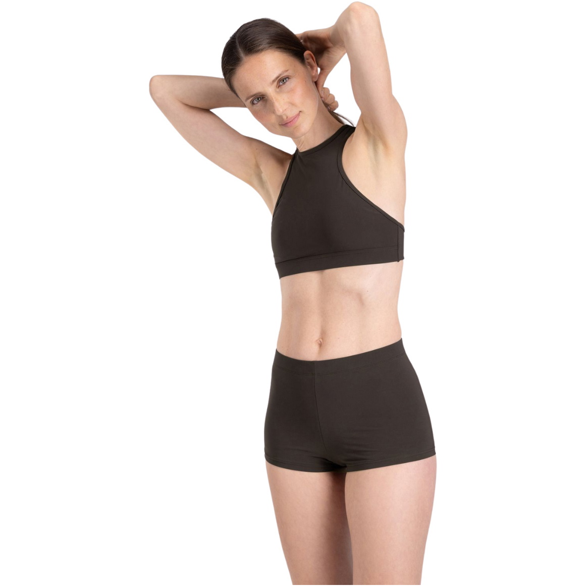 2026 Wallien Womens Bikini Top Racerfront Tie 102035001 - Coffee